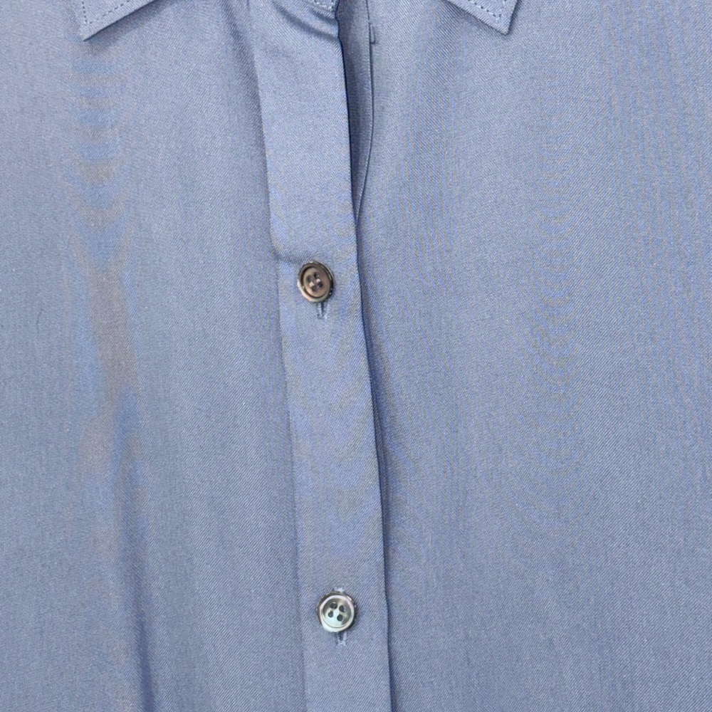 J. Crew Size XL Women’s Pure Silk Blue Blouse Shirt In Perfect Condition - Picture 4 of 4